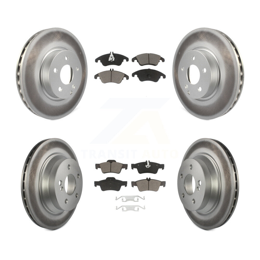 [Avant + Arrière] Kit de disque (revêtu) et plaquette (céramique) de frein pour Mercedes-Benz E350 E400 avec 322mm Diameter Rotor KGC-101017