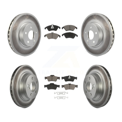 [Avant + Arrière] Kit de disque (revêtu) et plaquette (céramique) de frein pour Mercedes-Benz E350 E400 avec 322mm Diameter Rotor KGC-101017