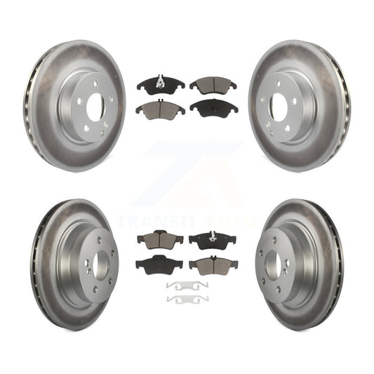 [Avant + Arrière] Kit de disque (revêtu) et plaquette (céramique) de frein pour Mercedes-Benz E350 E400 avec 322mm Diameter Rotor KGC-101017