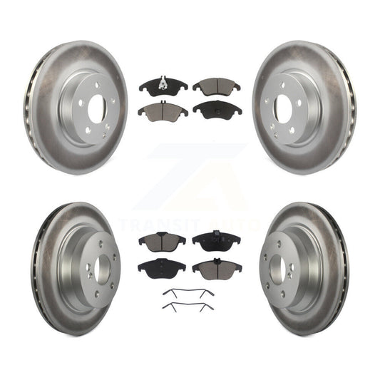 [Avant + Arrière] Kit de disque (revêtu) et plaquette (céramique) de frein pour 2014 Mercedes-Benz E350 Convertible Coupe avec 322mm Diameter Rotor KGC-101019