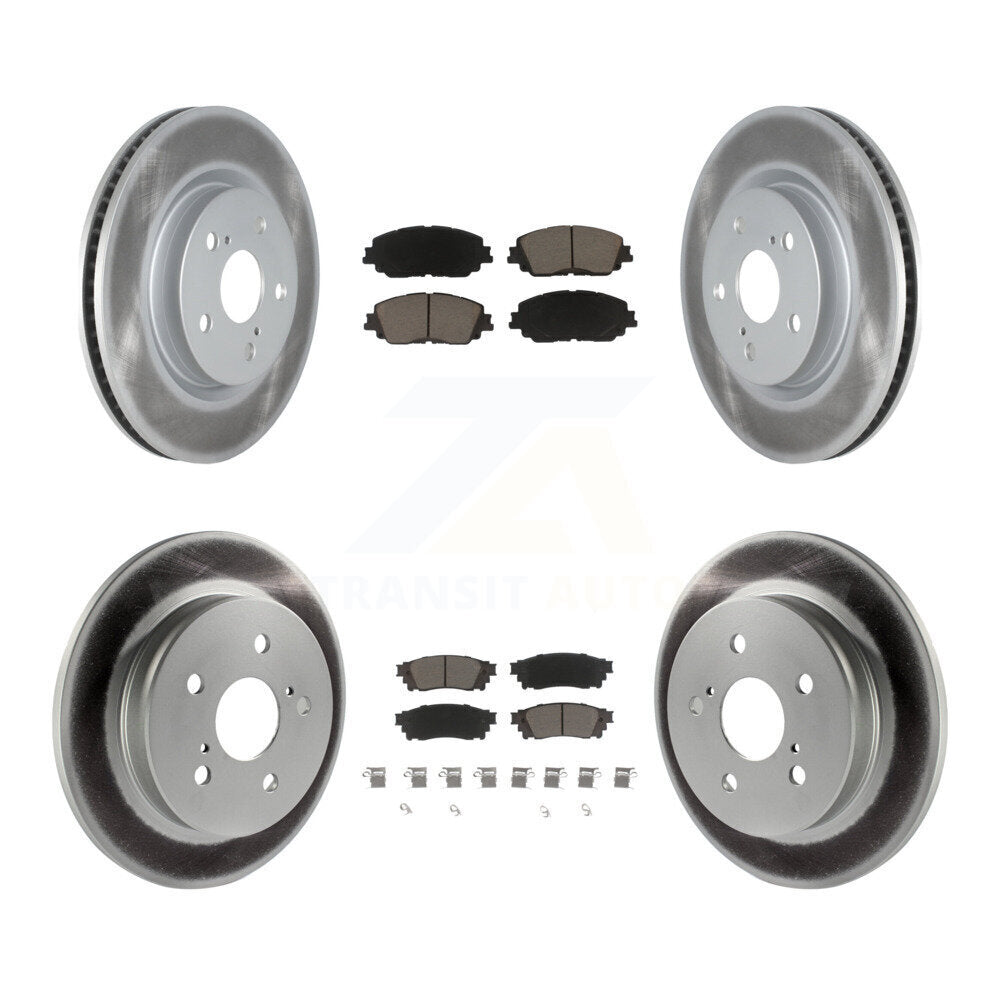 [Avant + Arrière] Kit de disque (revêtu) et plaquette (céramique) de frein pour Toyota Camry RAV4 Lexus ES350 Avalon ES300h UX250h UX200 C-HR Venza ES250 Corolla Cross KGC-101027