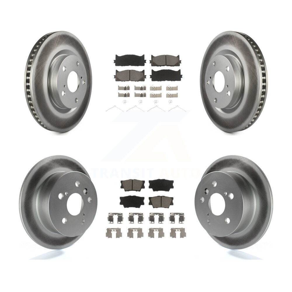[Avant + Arrière] Kit de disque (revêtu) et plaquette (céramique) de frein pour Toyota Camry Lexus ES350 Avalon KGC-101030