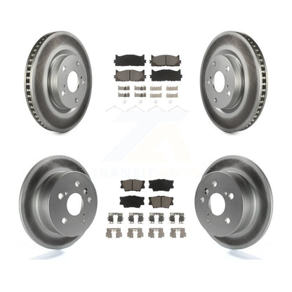 [Avant + Arrière] Kit de disque (revêtu) et plaquette (céramique) de frein pour Toyota Camry Lexus ES350 Avalon KGC-101030