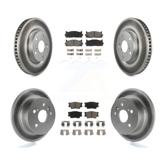 [Avant + Arrière] Kit de disque (revêtu) et plaquette (céramique) de frein pour Toyota Camry Lexus ES350 Avalon KGC-101030