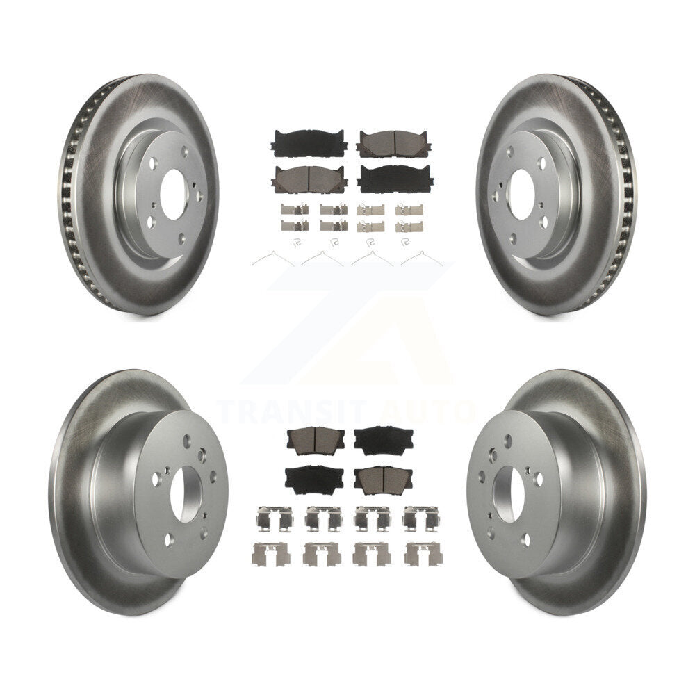 [Avant + Arrière] Kit de disque (revêtu) et plaquette (céramique) de frein pour Toyota Camry Lexus ES350 Avalon ES300h KGC-101031