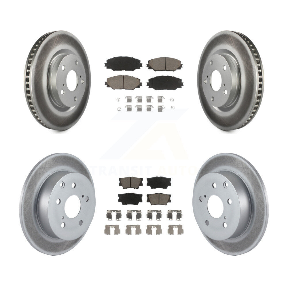 [Avant + Arrière] Kit de disque (revêtu) et plaquette (céramique) de frein pour Toyota Matrix Pontiac Vibe KGC-101033