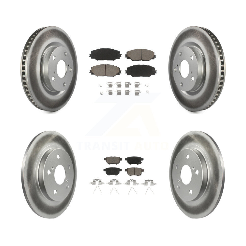 [Avant + Arrière] Kit de disque (revêtu) et plaquette (céramique) de frein pour Toyota Matrix Pontiac Vibe Corolla iM Scion KGC-101034