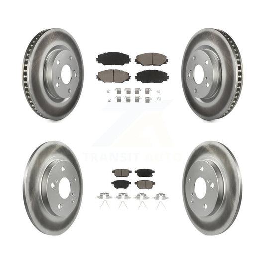 [Avant + Arrière] Kit de disque (revêtu) et plaquette (céramique) de frein pour Toyota Matrix Pontiac Vibe Corolla iM Scion KGC-101034