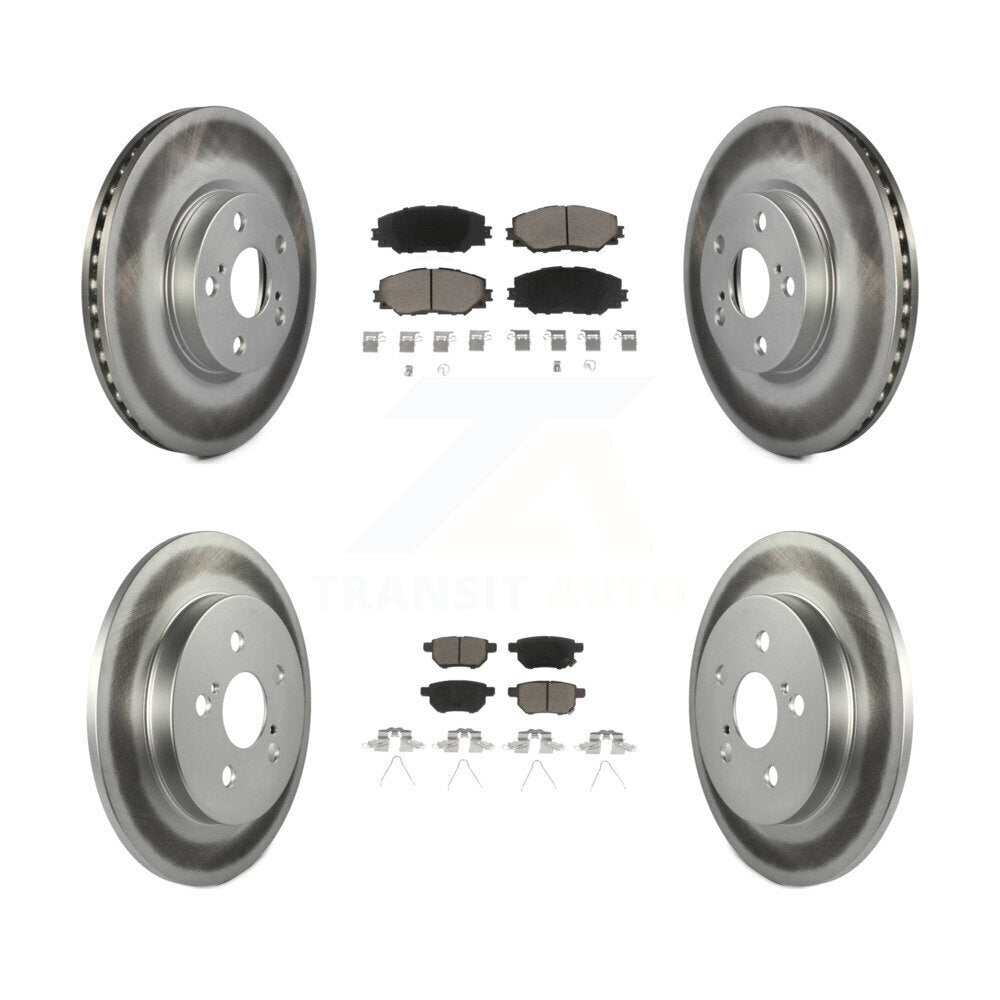 [Avant + Arrière] Kit de disque (revêtu) et plaquette (céramique) de frein pour Toyota Corolla Matrix Pontiac Vibe KGC-101035