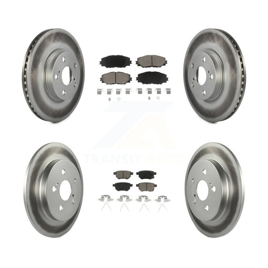 [Avant + Arrière] Kit de disque (revêtu) et plaquette (céramique) de frein pour Toyota Corolla Matrix Pontiac Vibe KGC-101035