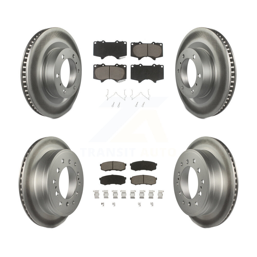 [Avant + Arrière] Kit de disque (revêtu) et plaquette (céramique) de frein pour Toyota 4Runner Lexus GX460 KGC-101040