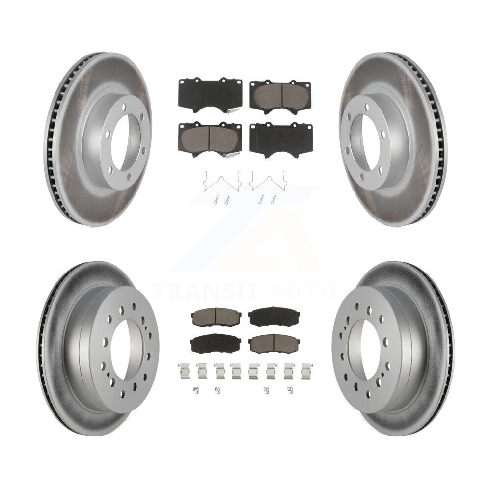 [Avant + Arrière] Kit de disque (revêtu) et plaquette (céramique) de frein pour Toyota 4Runner Lexus GX470 KGC-101043