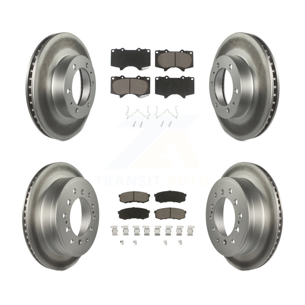 [Avant + Arrière] Kit de disque (revêtu) et plaquette (céramique) de frein pour 2010-2014 Toyota FJ Cruiser KGC-101044