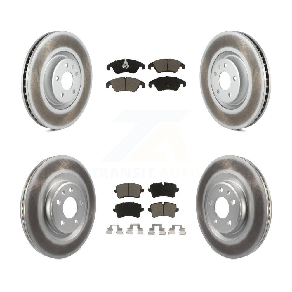 [Avant + Arrière] Kit de disque (revêtu) et plaquette (céramique) de frein pour 2014 Audi A6 avec 356mm Diameter Rotor KGC-101047
