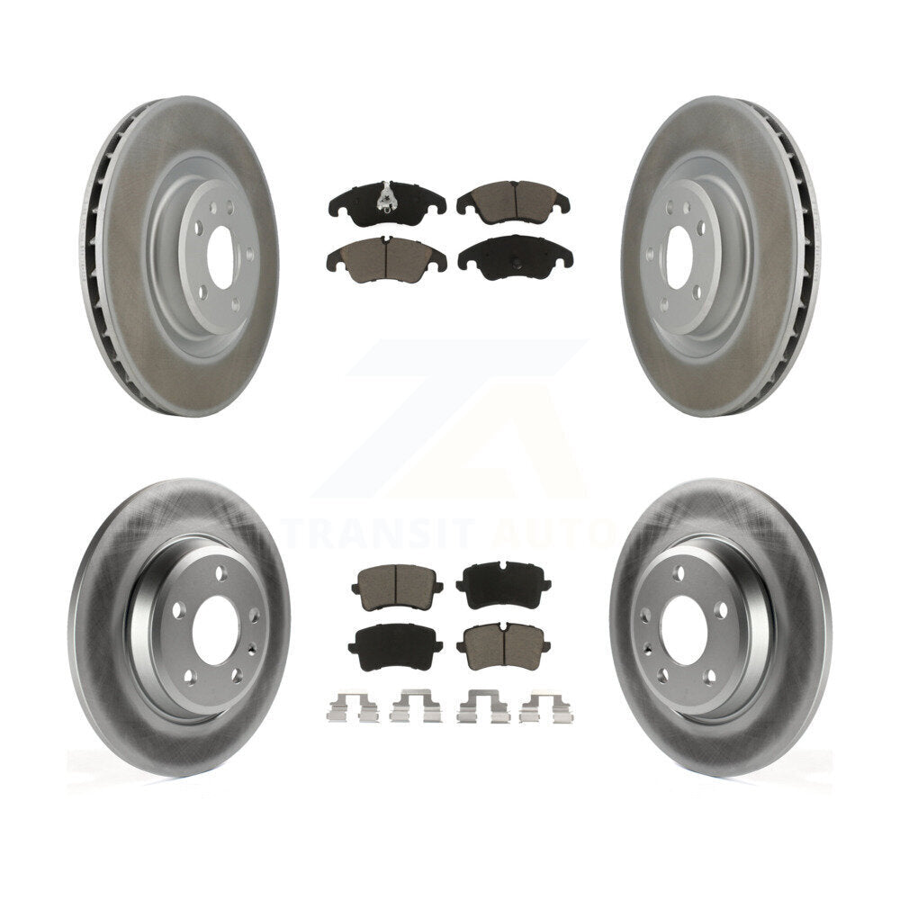 [Avant + Arrière] Kit de disque (revêtu) et plaquette (céramique) de frein pour 2013 Audi A6 avec 345mm Diameter Rotor KGC-101050