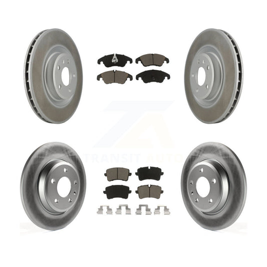 [Avant + Arrière] Kit de disque (revêtu) et plaquette (céramique) de frein pour 2013 Audi A6 avec 345mm Diameter Rotor KGC-101050