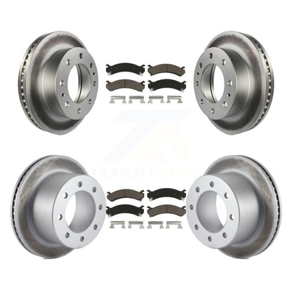 [Avant + Arrière] Kit de disque (revêtu) et plaquette (céramique) de frein pour Chevrolet Silverado 3500 HD GMC Sierra Classic KGC-101052