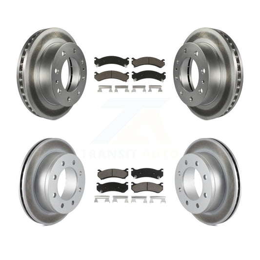 [Avant + Arrière] Kit de disque (revêtu) et plaquette (céramique) de frein pour Chevrolet Silverado 2500 HD GMC Sierra 3500 Classic Suburban Yukon XL Avalanche KGC-101053