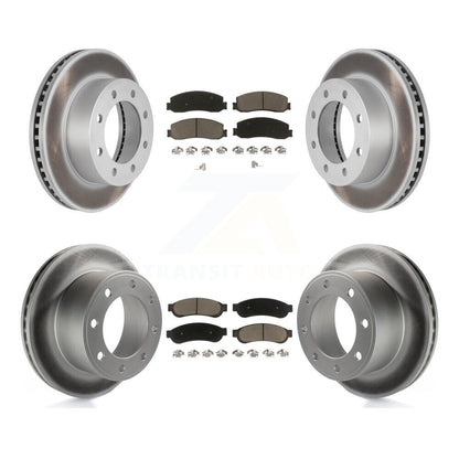 [Avant + Arrière] Kit de disque (revêtu) et plaquette (céramique) de frein pour Ford F-250 Super Duty F-350 4WD KGC-101054