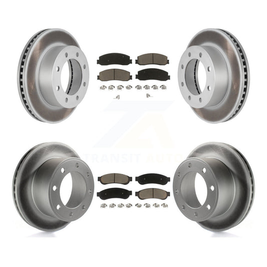 [Avant + Arrière] Kit de disque (revêtu) et plaquette (céramique) de frein pour Ford F-250 Super Duty F-350 4WD KGC-101054