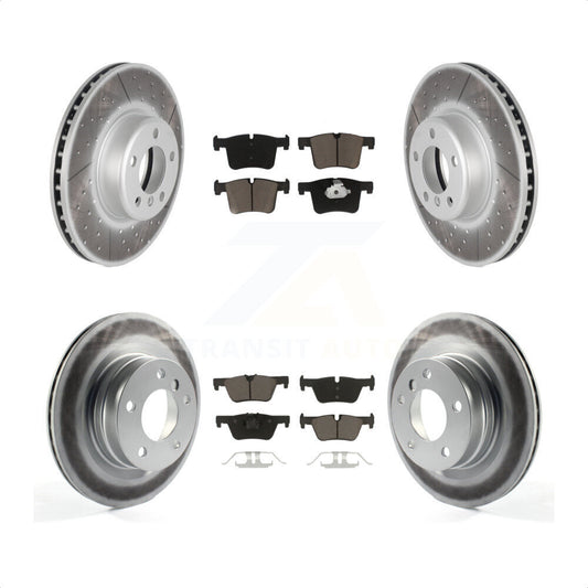 [Avant + Arrière] Kit de disque (revêtu) et plaquette (céramique) de frein pour 2017 BMW 328d avec 340mm Diameter Rotor KGC-101073 par Transit Auto