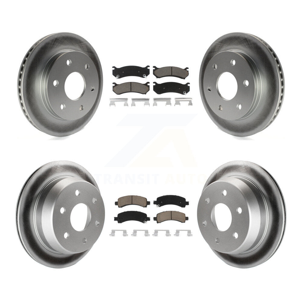 [Avant + Arrière] Kit de disque (revêtu) et plaquette (céramique) de frein pour 2002 Chevrolet Avalanche 1500 avec Single Piston Caliper KGC-101076