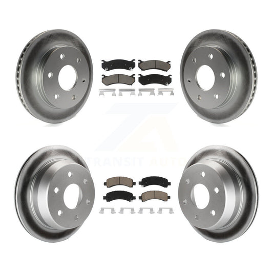 [Avant + Arrière] Kit de disque (revêtu) et plaquette (céramique) de frein pour 2002 Chevrolet Avalanche 1500 avec Single Piston Caliper KGC-101076