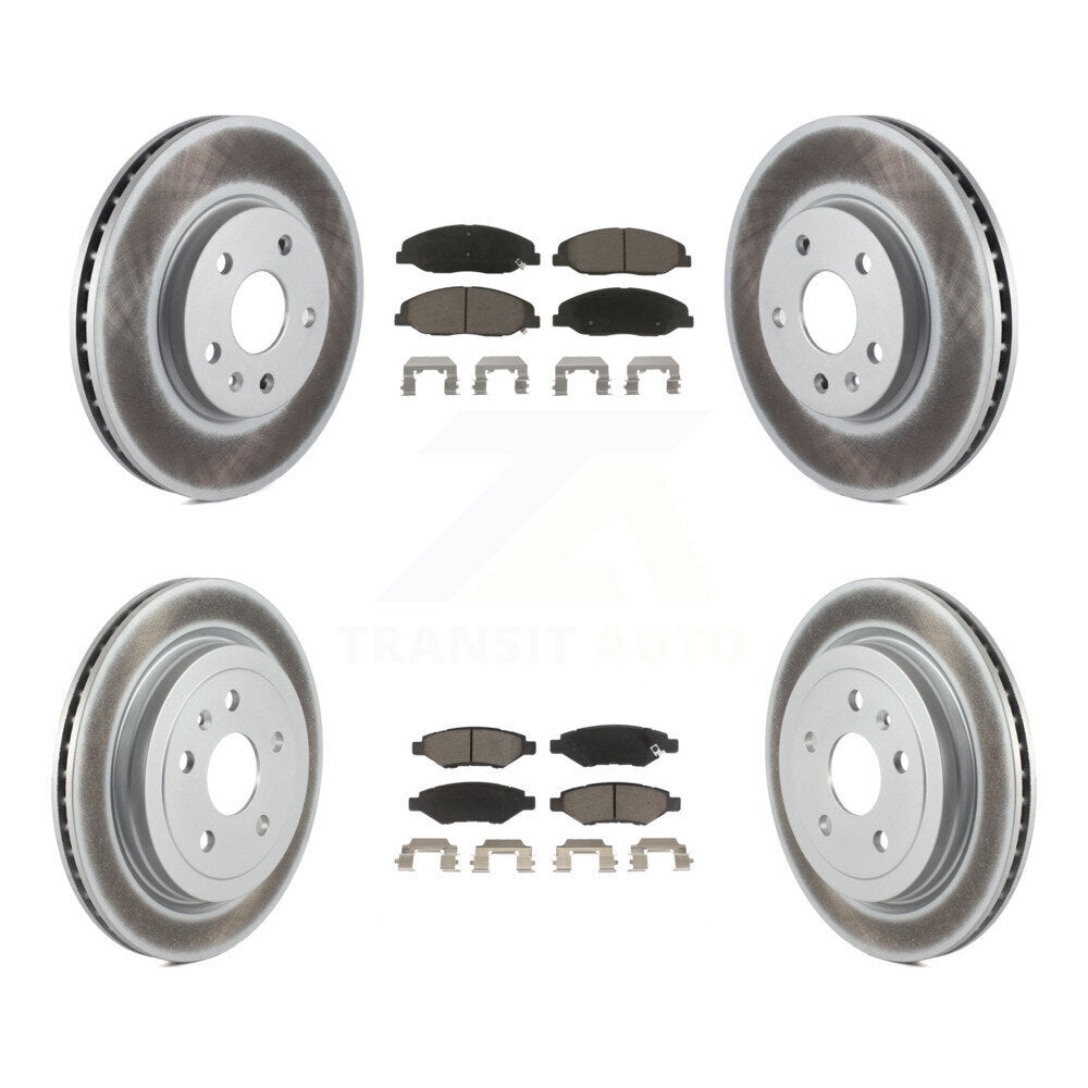 [Avant + Arrière] Kit de disque (revêtu) et plaquette (céramique) de frein pour Cadillac CTS sans Heavy Duty Brakes KGC-101078