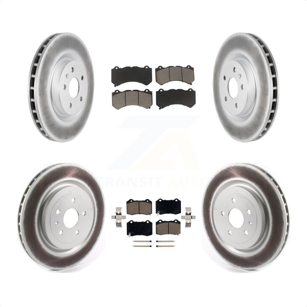 [Avant + Arrière] Kit de disque (revêtu) et plaquette (céramique) de frein pour 2014 Chevrolet Camaro ZL1 KGC-101080 par Transit Auto