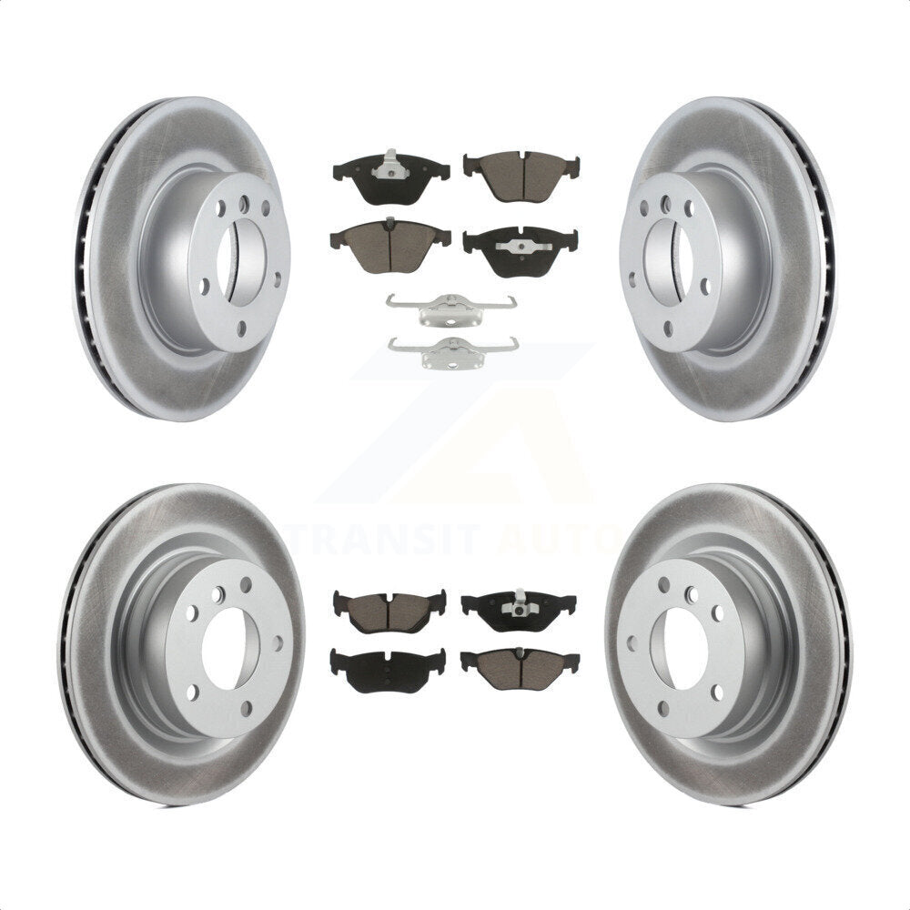 [Avant + Arrière] Kit de disque (revêtu) et plaquette (céramique) de frein pour 2007 BMW 323i avec 312mm Diameter Rotor KGC-101092 par Transit Auto