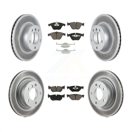 [Avant + Arrière] Kit de disque (revêtu) et plaquette (céramique) de frein pour 2007 BMW 323i avec 312mm Diameter Rotor KGC-101092 par Transit Auto