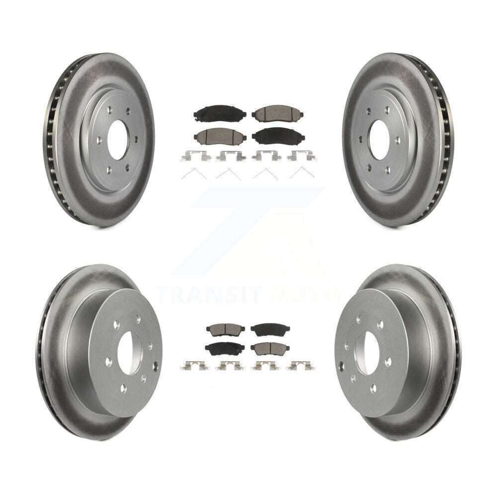 [Avant + Arrière] Kit de disque (revêtu) et plaquette (céramique) de frein pour Nissan Frontier Xterra Suzuki Equator KGC-101094