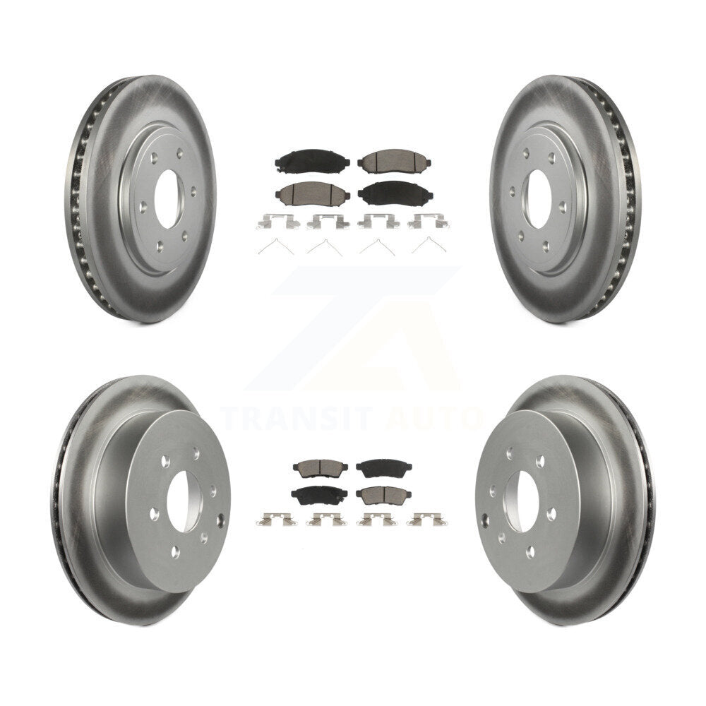 [Avant + Arrière] Kit de disque (revêtu) et plaquette (céramique) de frein pour Nissan Frontier Suzuki Equator 2.5L KGC-101095