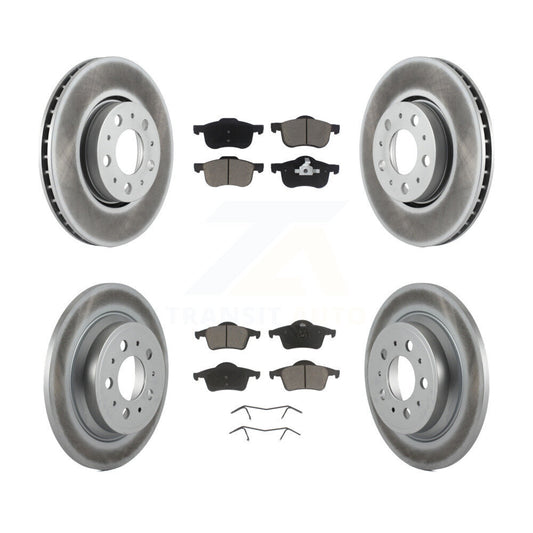 [Avant + Arrière] Kit de disque (revêtu) et plaquette (céramique) de frein pour Volvo S60 V70 XC70 S80 KGC-101099