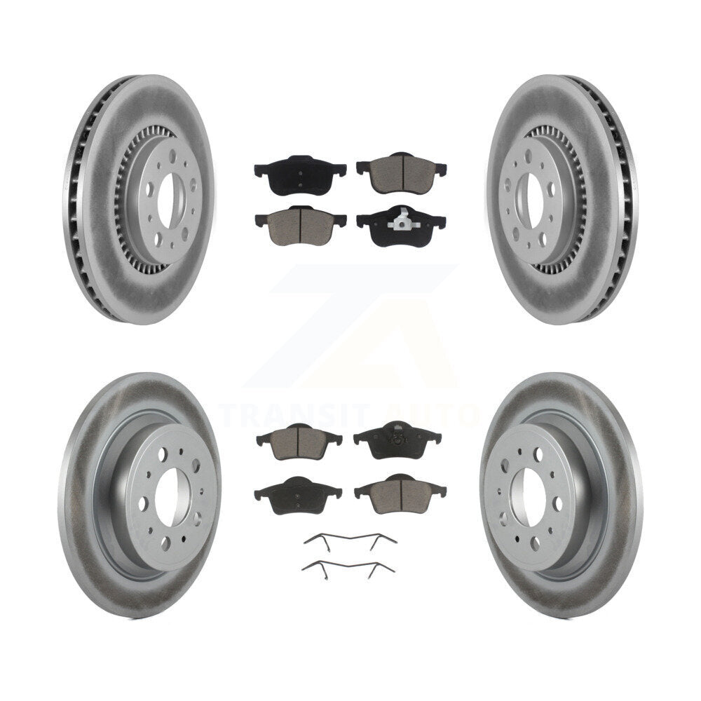 [Avant + Arrière] Kit de disque (revêtu) et plaquette (céramique) de frein pour Volvo S60 V70 XC70 S80 KGC-101100