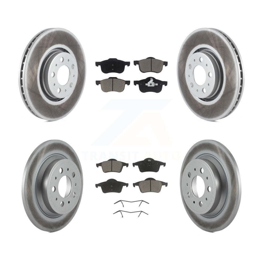 [Avant + Arrière] Kit de disque (revêtu) et plaquette (céramique) de frein pour 2008 Volvo S60 avec 316mm Diameter Rotor KGC-101101