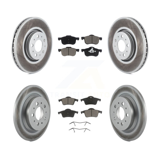 [Avant + Arrière] Kit de disque (revêtu) et plaquette (céramique) de frein pour 2008 Volvo S60 avec 316mm Diameter Rotor KGC-101101