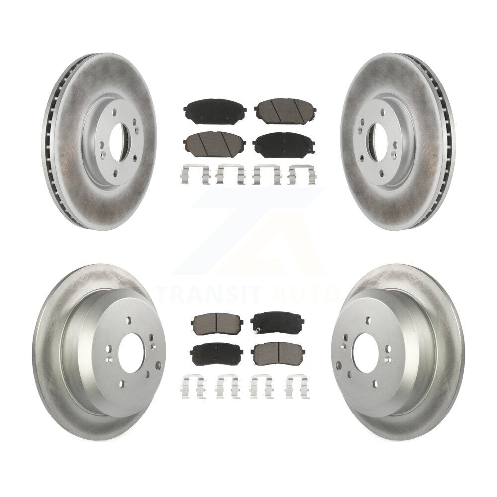[Avant + Arrière] Kit de disque (revêtu) et plaquette (céramique) de frein pour 2007-2012 Hyundai Veracruz KGC-101103