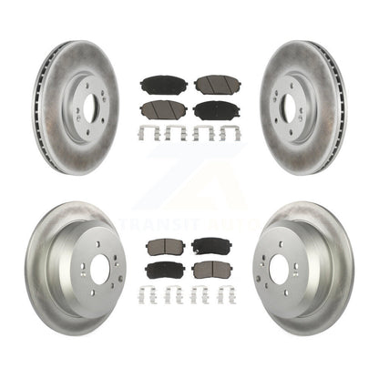 [Avant + Arrière] Kit de disque (revêtu) et plaquette (céramique) de frein pour 2007-2012 Hyundai Veracruz KGC-101103