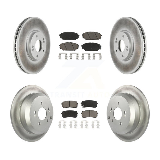 [Avant + Arrière] Kit de disque (revêtu) et plaquette (céramique) de frein pour 2007-2012 Hyundai Veracruz KGC-101103