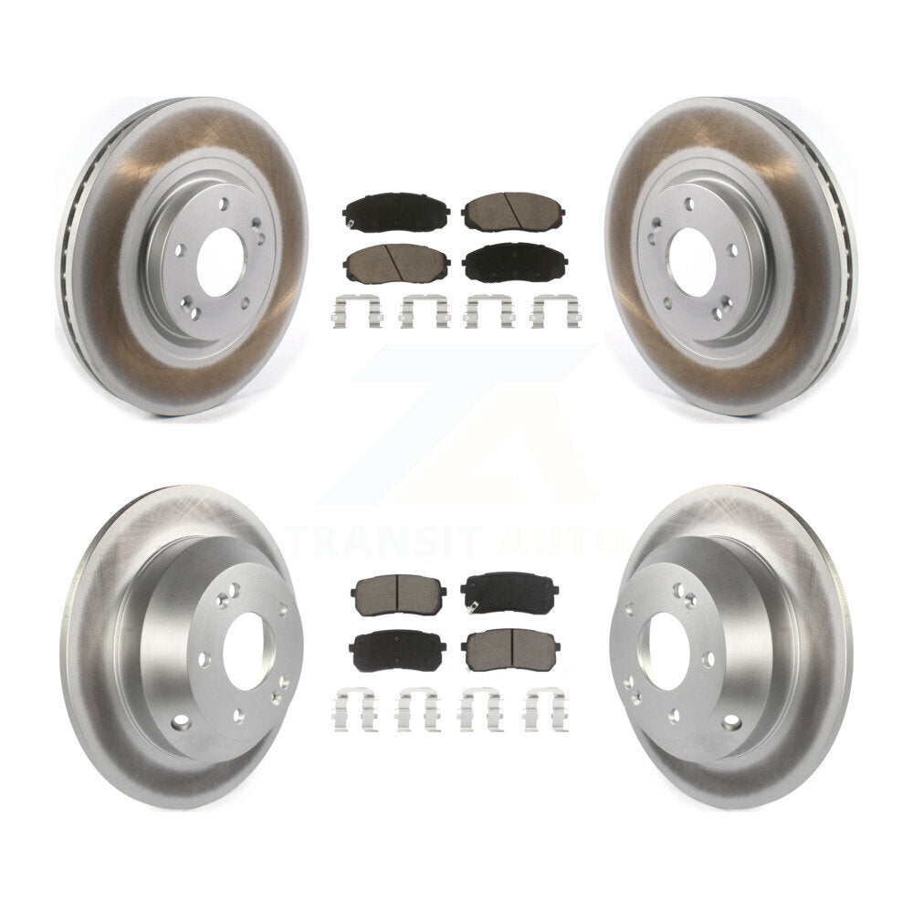 [Avant + Arrière] Kit de disque (revêtu) et plaquette (céramique) de frein pour 2015-2020 Kia Sedona KGC-101104