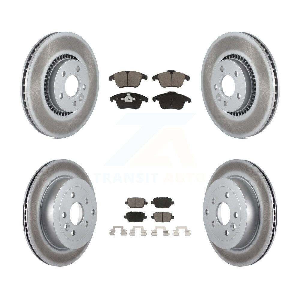 [Avant + Arrière] Kit de disque (revêtu) et plaquette (céramique) de frein pour 2008-2011 Land Rover LR2 KGC-101123