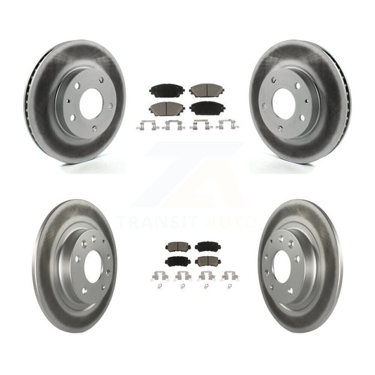 [Avant + Arrière] Kit de disque (revêtu) et plaquette (céramique) de frein pour 2016-2018 Mazda CX-3 FWD KGC-101129