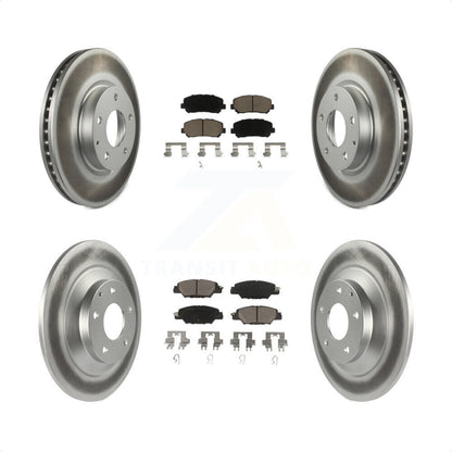 [Avant + Arrière] Kit de disque (revêtu) et plaquette (céramique) de frein pour 2015 Mazda CX-5 avec Electric Parking KGC-101132 par Transit Auto