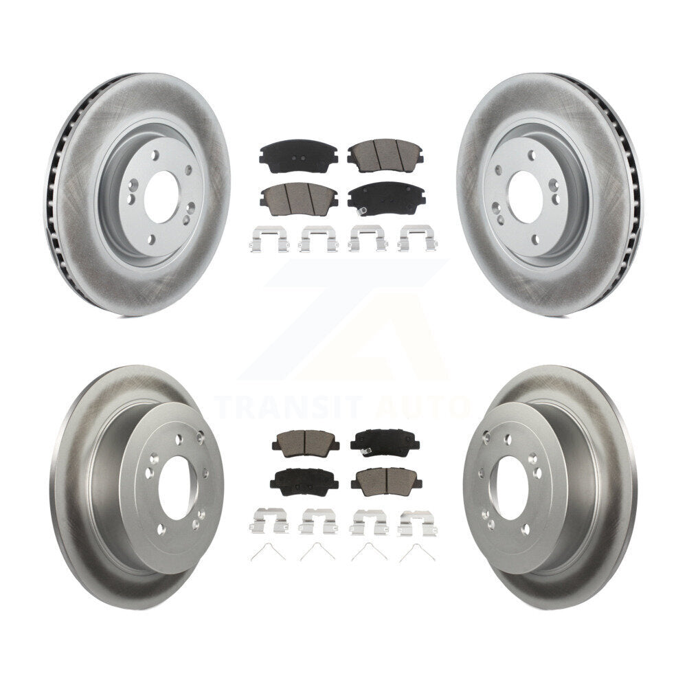 [Avant + Arrière] Kit de disque (revêtu) et plaquette (céramique) de frein pour 2017-2021 Kia Sportage Turbocharged avec Manual Parking KGC-101133