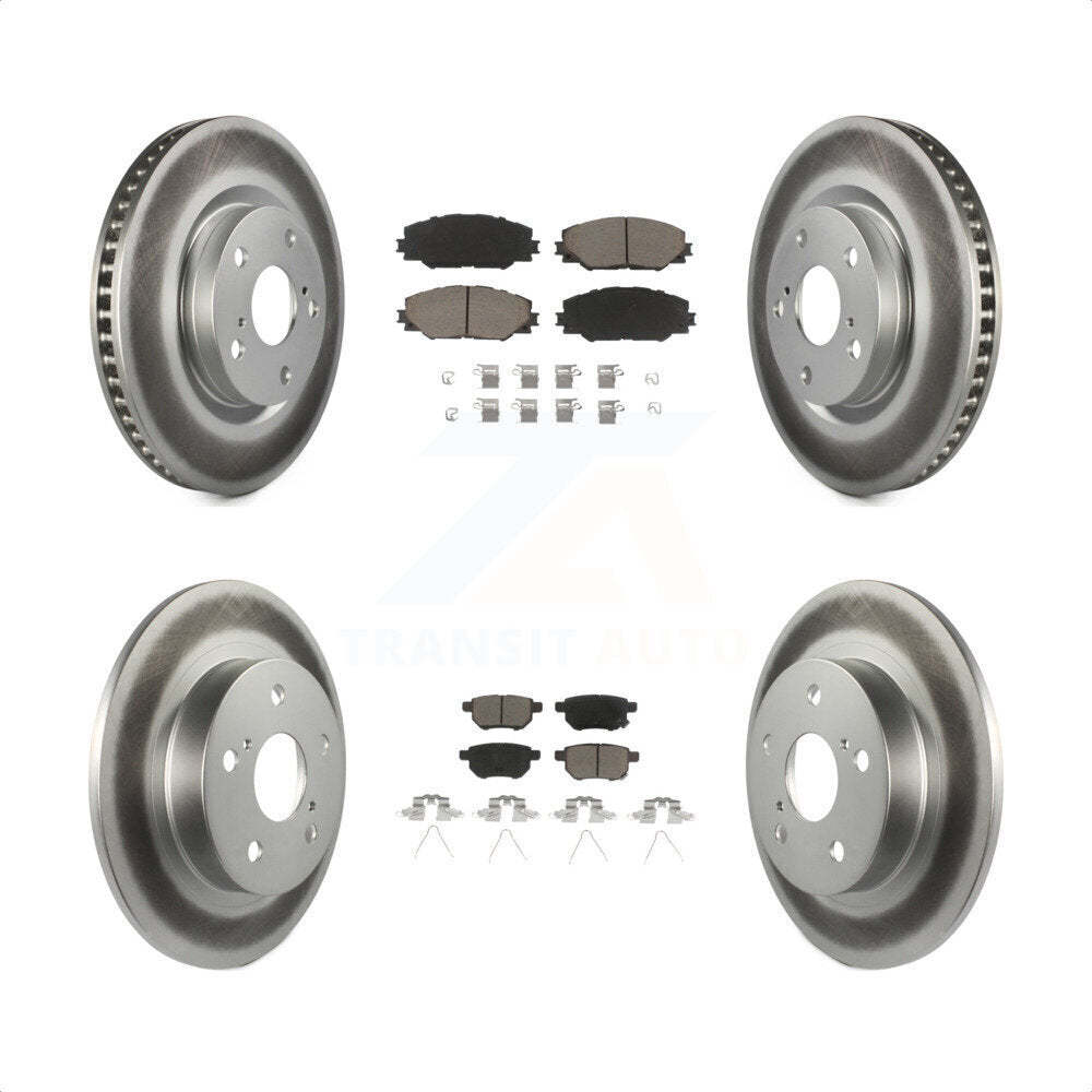 [Avant + Arrière] Kit de disque (revêtu) et plaquette (céramique) de frein pour 2011-2016 Scion tC KGC-101141 par Transit Auto