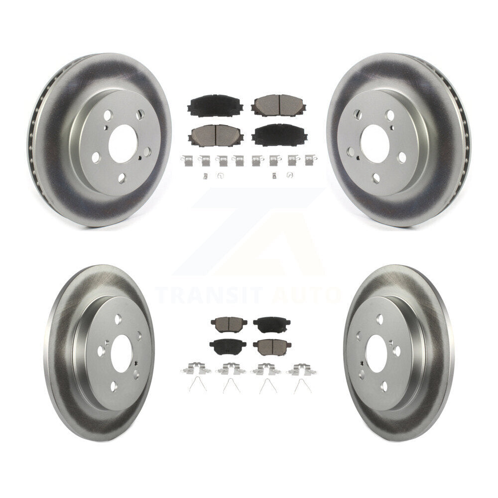 [Avant + Arrière] Kit de disque (revêtu) et plaquette (céramique) de frein pour Toyota Prius Corolla Prime KGC-101142
