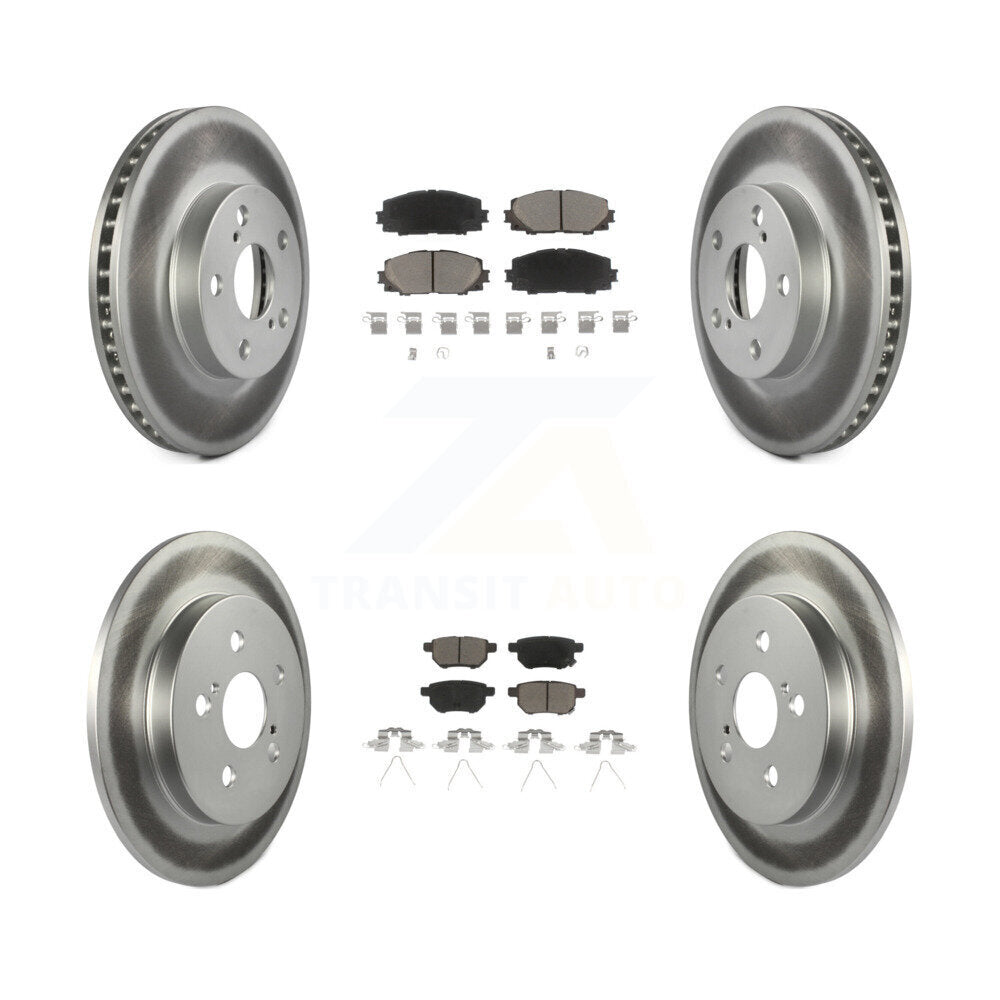 [Avant + Arrière] Kit de disque (revêtu) et plaquette (céramique) de frein pour Toyota Prius Lexus CT200h Plug-In KGC-101143