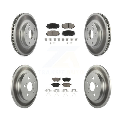 [Avant + Arrière] Kit de disque (revêtu) et plaquette (céramique) de frein pour Toyota Prius Lexus CT200h Plug-In KGC-101143