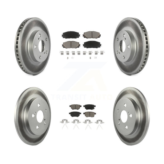 [Avant + Arrière] Kit de disque (revêtu) et plaquette (céramique) de frein pour Toyota Prius Lexus CT200h Plug-In KGC-101143